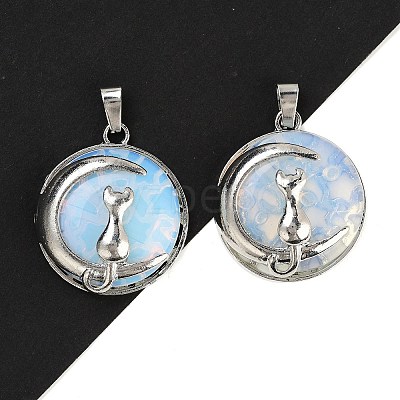 Opalite Flat Round Pendants FIND-A043-11P-1