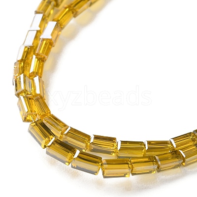 Electroplate Transparent Glass Beads Strands Pearl Luster Plated EGLA-H106-01A-PL03-1