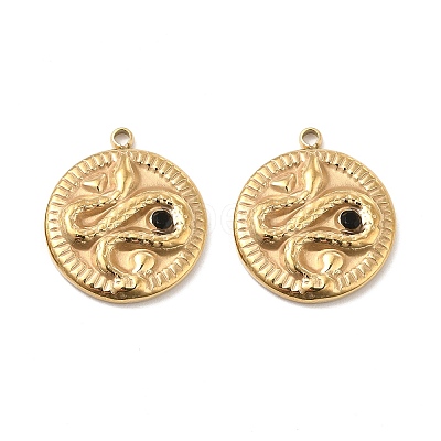 PVD Vacuum Plating 201 Stainless Steel with Rhinestone Pendants STAS-J401-VC1048-1