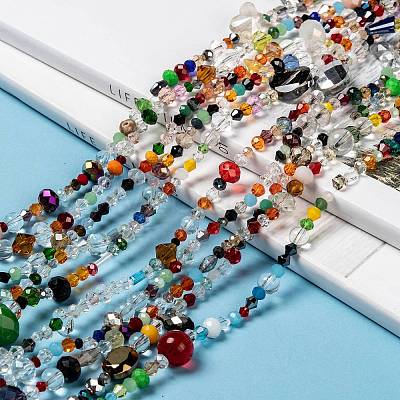 Mixed Electroplate Glass Beads Strands EGLA-A003-01-1