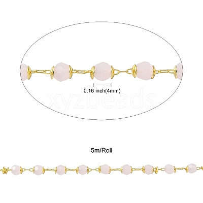 Handmade Glass Faceted Rondelle Beaded Chains CHC-CJ0001-73-1