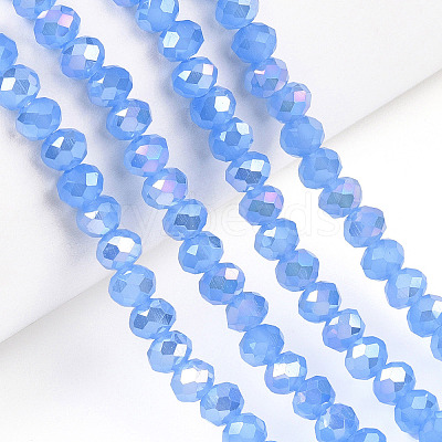 Electroplate Glass Beads Strands EGLA-A034-J6mm-B08-1