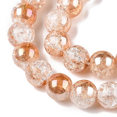 Electroplated Crackle Glass Beads Strands X-EGLA-N014-8mm-01-1