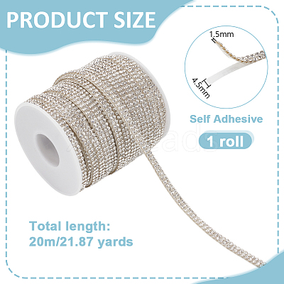 Glass Self Adhesive Hotfix Rhinestone Ribbon Trimming DIY-WH0504-414-1