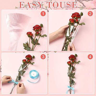 Transparent PE Cone Flower Sleeves ABAG-FZC0002-001A-1
