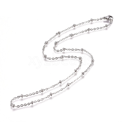 Non-Tarnish 304 Stainless Steel Cable Chains/Satellite Chains Necklaces NJEW-L159-07A-P-1