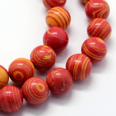 Synthetic Malachite Beads Strands G-I199-32-6mm-1