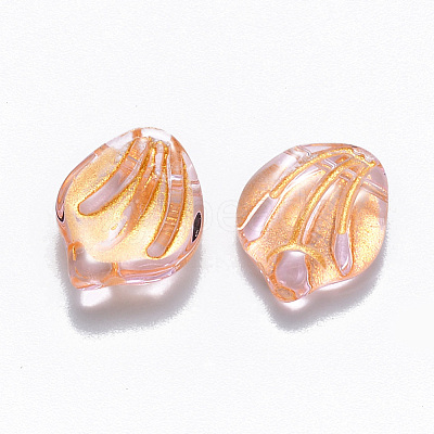 Transparent Spray Painted Glass Beads GLAA-T016-14B-1
