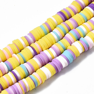 Handmade Polymer Clay Beads Strands CLAY-R089-6mm-139-1