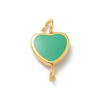 Ion Plating(IP) 304 Stainless Steel Enamel Heart Connector Charms STAS-G351-08G-1