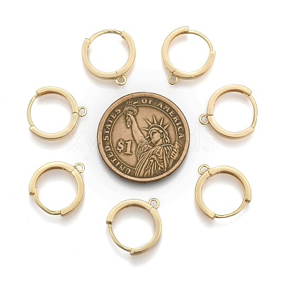 Brass Huggie Hoop Earring Findings KK-S350-069G-1