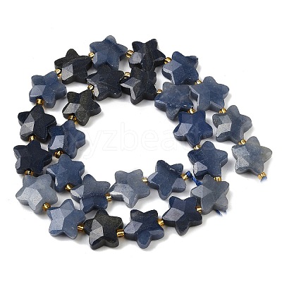Natural Dyed & Heated Blue Aventurine Beads Strands G-P573-C09-01-1