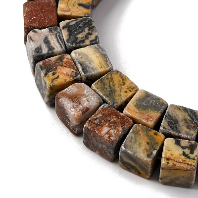 Natural Map Stone Beads Strands X-G-T139-8x8-45B-1