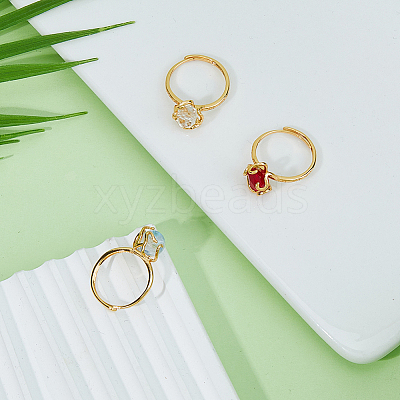 3pcs 3 styles Brass Adjustable Ring Findings FIND-FI0001-06G-1