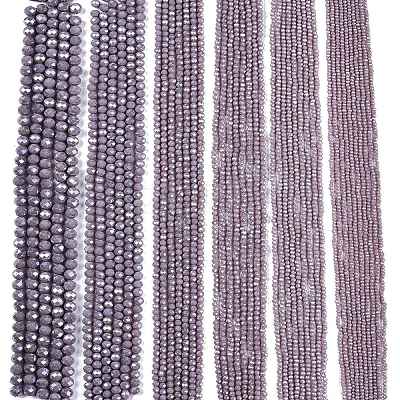 Electroplate Glass Beads Strands EGLA-A044-P6mm-A13-1