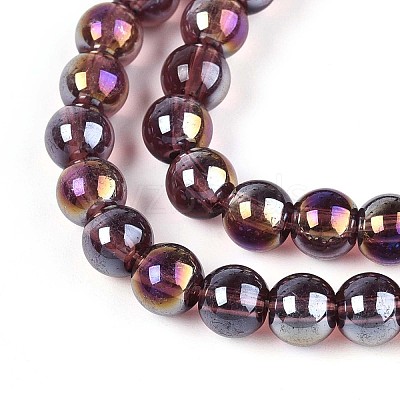 Electroplate Transparent Glass Beads Strands GLAA-T032-T6mm-AB19-1
