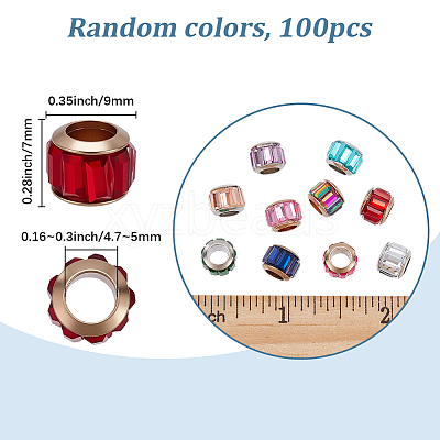 100Pcs Glass European Beads GLAA-SP0001-87-1