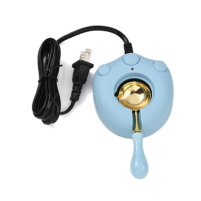6A 250V Cat Paw Print Plastic Electric Wax Seal Warmer Kit with Spoon STAM-K001-06A-1