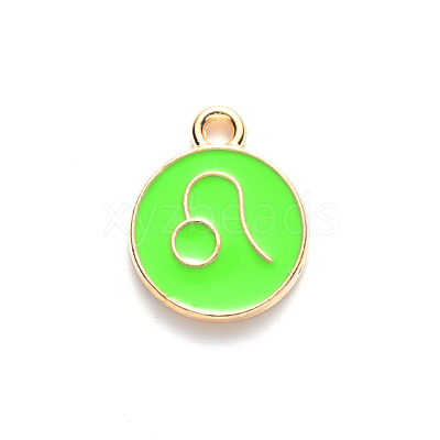 Alloy Enamel Pendants X-ENAM-S124-01B-06G-1