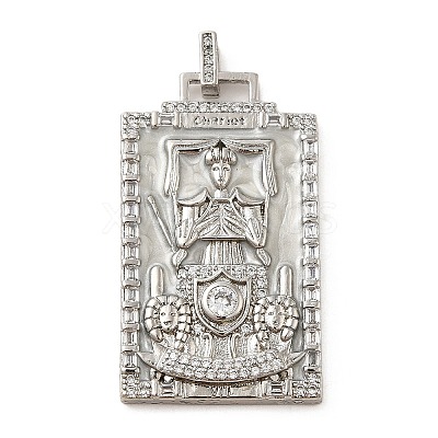Brass Micro Pave Cubic Zirconia Pendants with Enamel KK-H458-01P-17-1