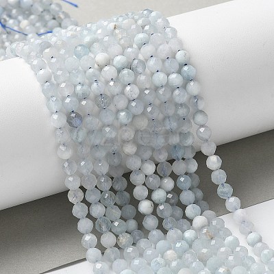 Natural Aquamarine Beads Strands G-E411-19E-4mm-01-1