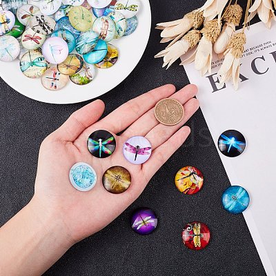 Flatback Glass Cabochons for DIY Projects GGLA-S047-25mm-06E-1