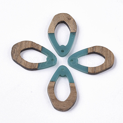 Resin & Walnut Wood Pendants RESI-T023-A-17G-1