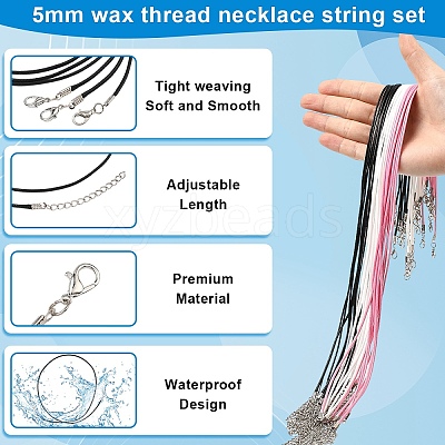 30Pcs 3 Colors Waxed Cotton Cord Necklace Making MAK-YW0001-27-1