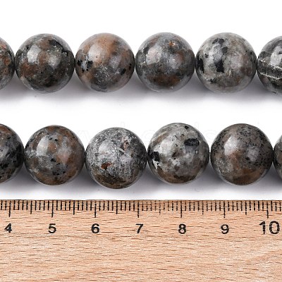 Natural Fluorescent Syenite Rock(Glow under UV Light) Beads Strands G-G789-02E-1