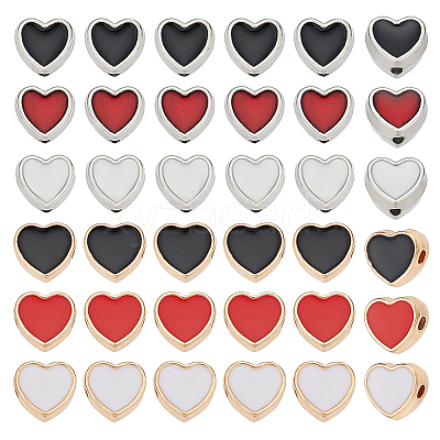 90Pcs 6 Styles Alloy Enamel Beads ENAM-AR0001-93-1