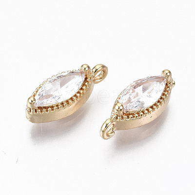 Brass Micro Pave Cubic Zirconia Charms KK-S359-069-RS-1