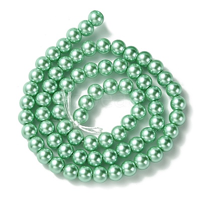 Eco-Friendly Dyed Glass Pearl Beads Strands HY-A008-6mm-RB108-1