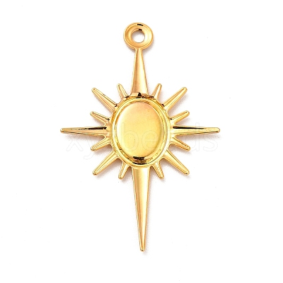Rack Plating Brass Pendant Cabochon Settings KK-E067-29G-1