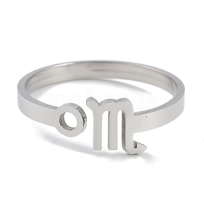 Non-Tarnish Constellations 304 Stainless Steel Open Cuff Ring for Women RJEW-L122-001P-04-1