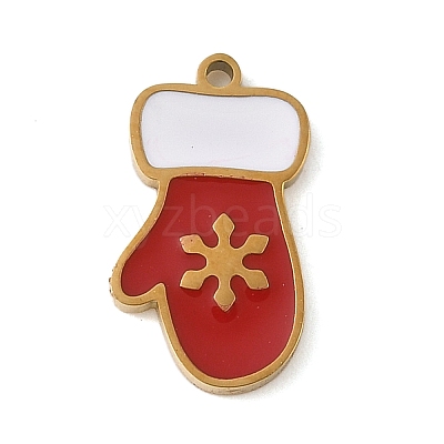 Christmas Themes 304 Stainless Steel Enamel Charms LS-STAS-K312-04E-G-1