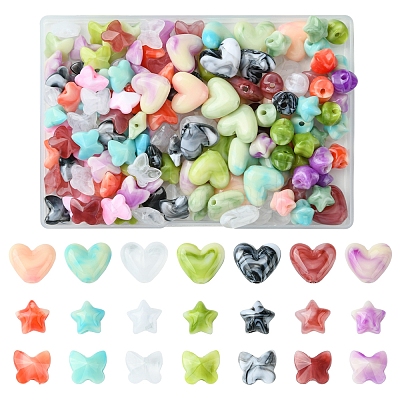120Pcs 3 Styles Imitation Gemstone Acrylic Beads Sets OACR-FS0001-84-1