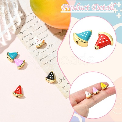 6Pcs 6 Colors Rack Plating Brass Beads KK-CJ0002-60-1