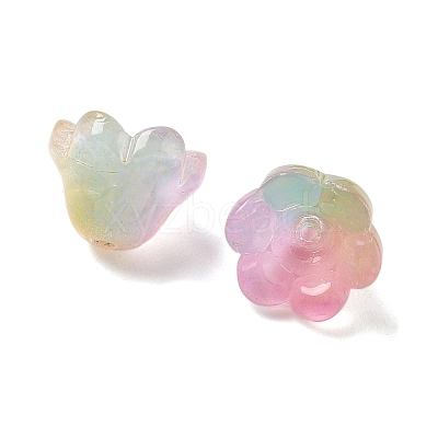 Transparent Glass Beads Caps GLAA-B028-01H-1