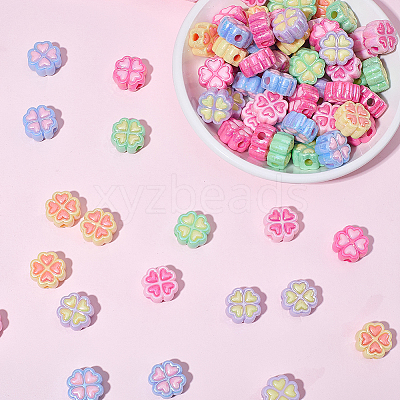 100Pcs Electroplated Opaque Resin Beads RESI-SP0001-59C-1