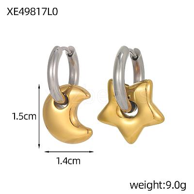 Two Tone 304 Stainless Steel Hoop Earrings STAS-OY016-82G-1