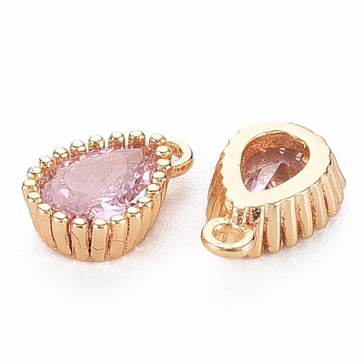 Brass Inlaid Cubic Zirconia Charms KK-S356-771K-1