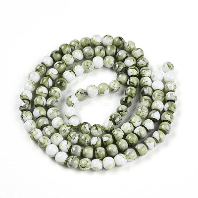 Baking Paint Glass Beads Strands X-DGLA-N003-8mm-C06-1