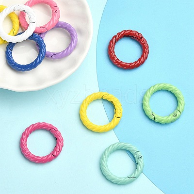 10Pcs Spray Painted Alloy Spring Gate Rings FIND-YW0001-56-1