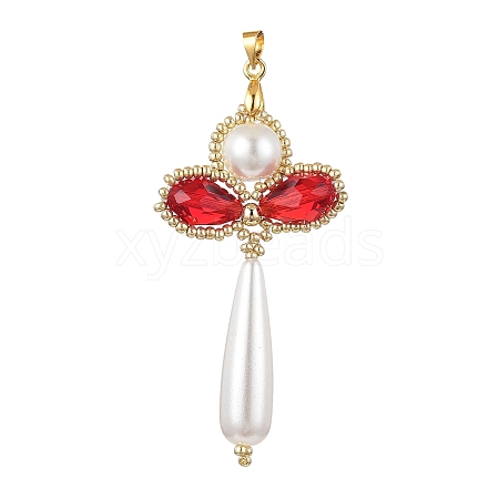 Glass Pearl Big Pendants PALLOY-MZ00384-01-1