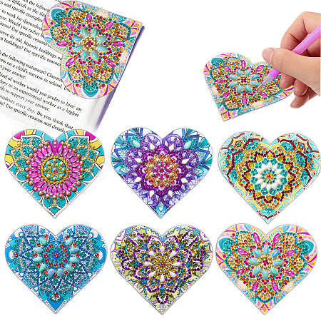 DIY Flower Heart Bookmark Diamond Painting Kit PW-WG01F20-01-1