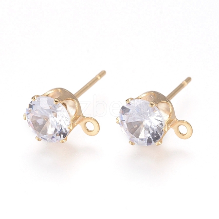Brass Stud Earring Findings LS-KK-L199-B01-G-1