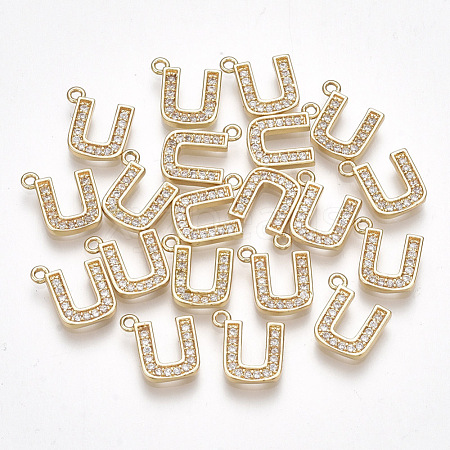 Brass Cubic Zirconia Charms KK-S348-330U-1