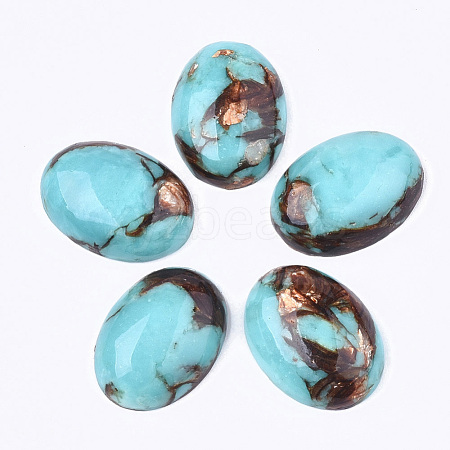 Assembled Synthetic Imperial Jasper and Bronzite  Cabochons G-S329-080E-1