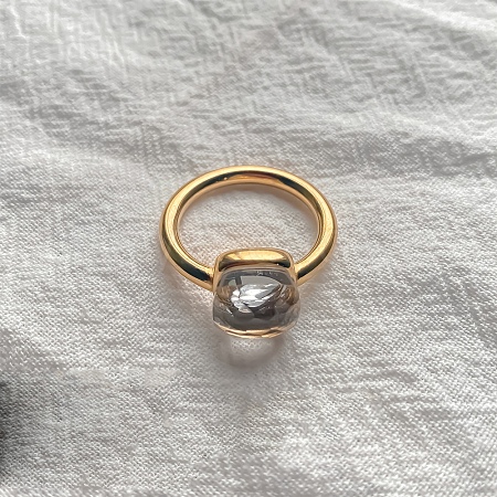 Square 304 Stainless Steel with Glass Finger Rings FS-WG8AAFA-13-1