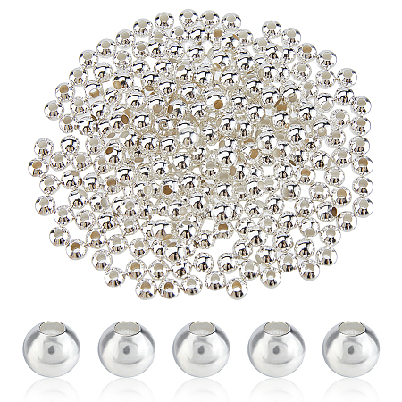 250Pcs Brass Smooth Round Beads KK-DC0004-34-1